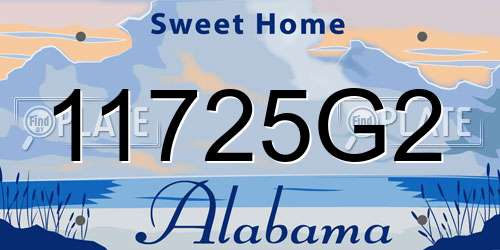 11725G2 Alabama License Plate