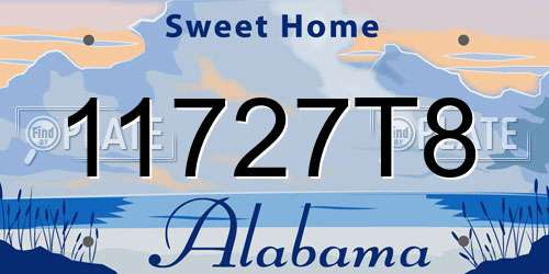 11727T8 Alabama License Plate