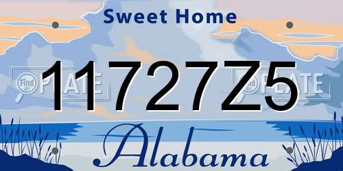 11727Z5 Alabama License Plate