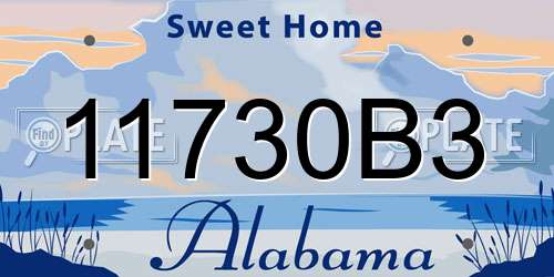 11730B3 Alabama License Plate