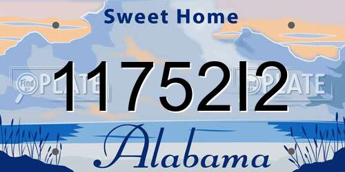 11752I2 Alabama License Plate