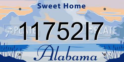 11752I7 Alabama License Plate