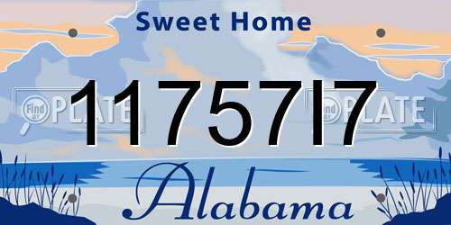 11757I7 Alabama License Plate