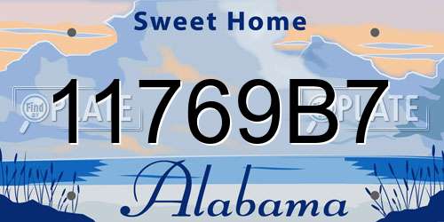 11769B7 Alabama License Plate