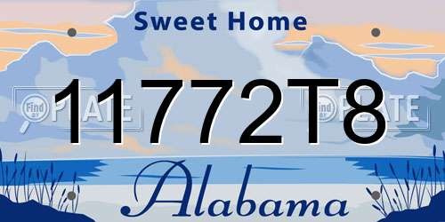 11772T8 Alabama License Plate