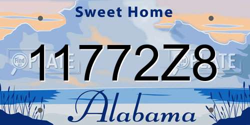 11772Z8 Alabama License Plate