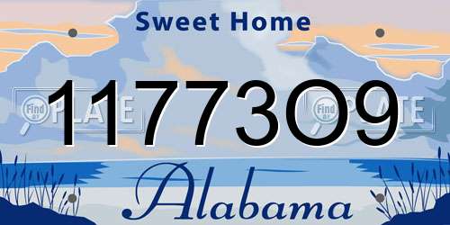 11773O9 Alabama License Plate