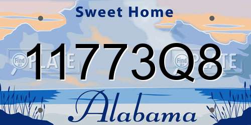 11773Q8 Alabama License Plate