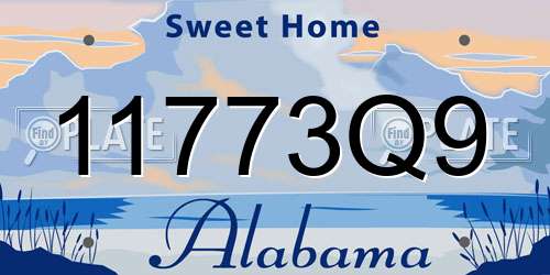 11773Q9 Alabama License Plate