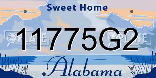 11775G2 Alabama License Plate