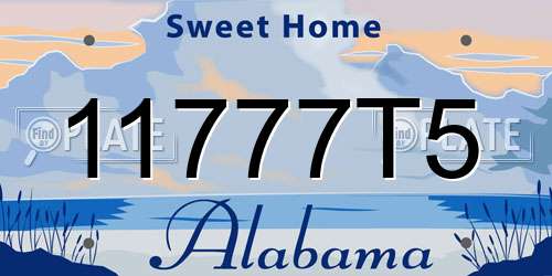 11777T5 Alabama License Plate