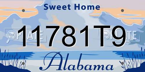 11781T9 Alabama License Plate