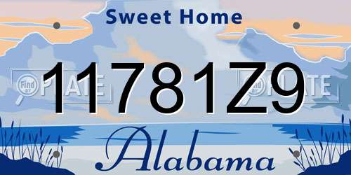 11781Z9 Alabama License Plate