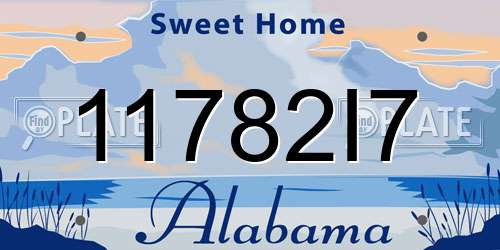 11782I7 Alabama License Plate