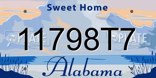 11798T7 Alabama License Plate