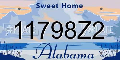 11798Z2 Alabama License Plate