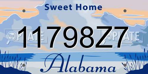 11798Z7 Alabama License Plate