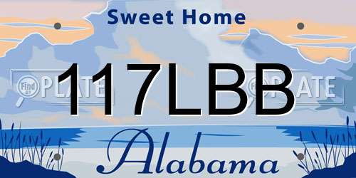 117LBB Alabama License Plate