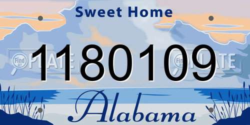 1180109 Alabama License Plate