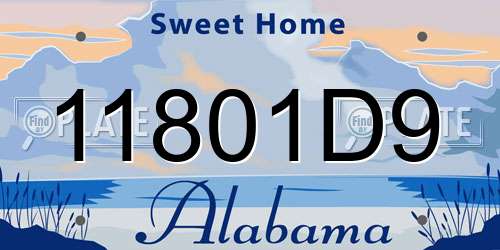 11801D9 Alabama License Plate