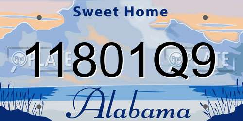 11801Q9 Alabama License Plate
