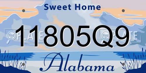 11805Q9 Alabama License Plate