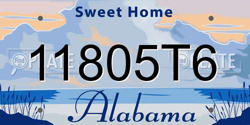 11805T6 Alabama License Plate