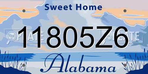 11805Z6 Alabama License Plate