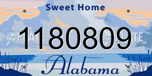 1180809 Alabama License Plate