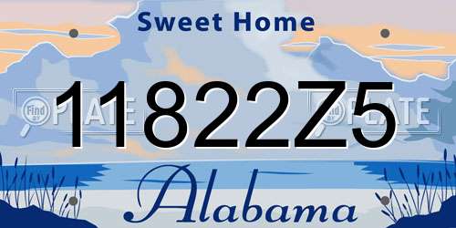 11822Z5 Alabama License Plate