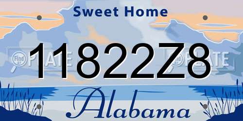 11822Z8 Alabama License Plate