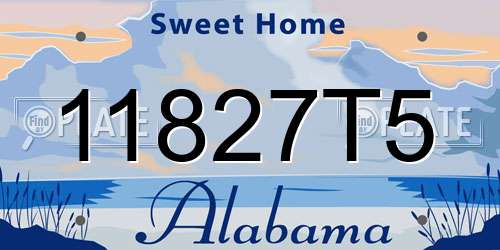 11827T5 Alabama License Plate