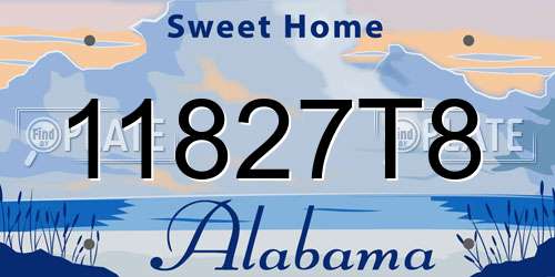 11827T8 Alabama License Plate