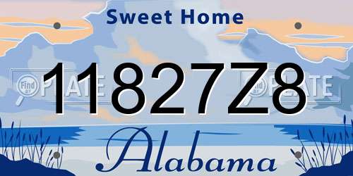 11827Z8 Alabama License Plate