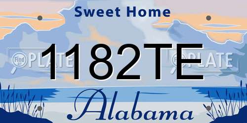 1182TE Alabama License Plate