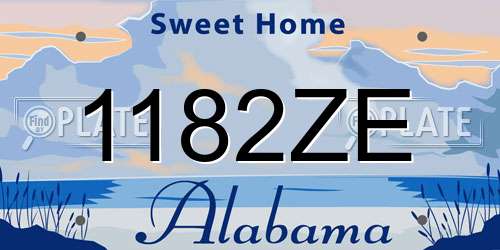 1182ZE Alabama License Plate