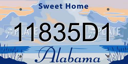 11835D1 Alabama License Plate