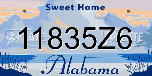 11835Z6 Alabama License Plate