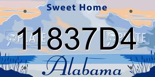 11837D4 Alabama License Plate