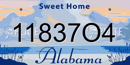 11837O4 Alabama License Plate