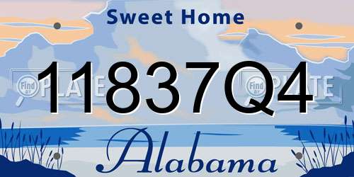 11837Q4 Alabama License Plate