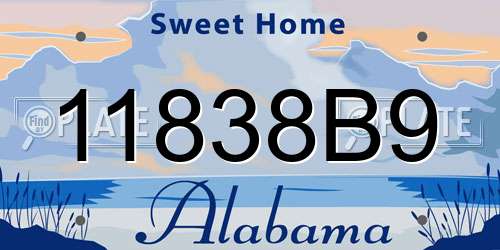11838B9 Alabama License Plate