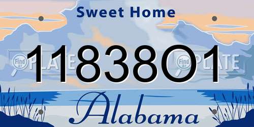 11838O1 Alabama License Plate