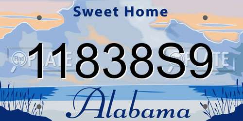 11838S9 Alabama License Plate