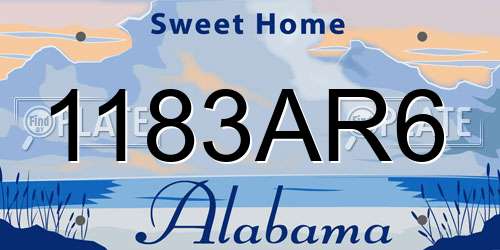 1183AR6 Alabama License Plate