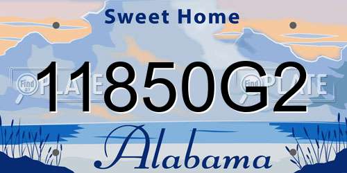 11850G2 Alabama License Plate