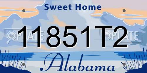 11851T2 Alabama License Plate