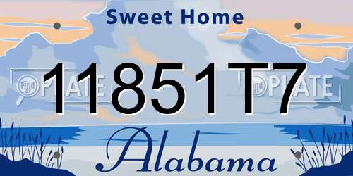 11851T7 Alabama License Plate