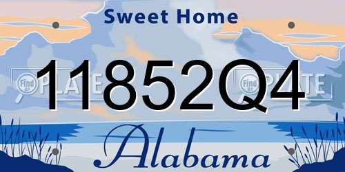 11852Q4 Alabama License Plate