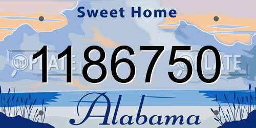 1186750 Alabama License Plate
